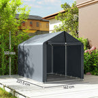 Outsunny Garage Tent with Reinforced Waterproof Cover and Zip Entrance, Galvanized Steel, 162x221.5x163 cm, Grey