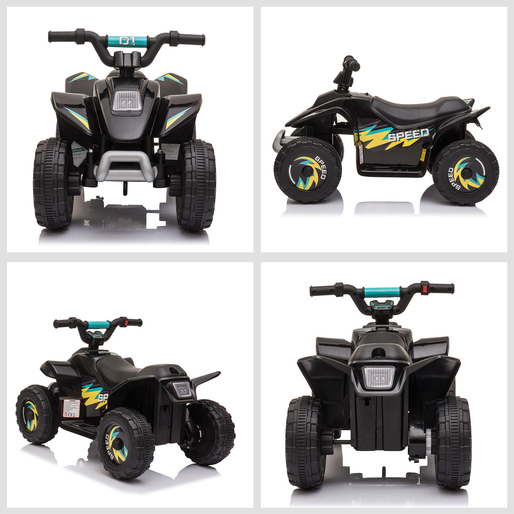 Electric Quad Bike for Children 18-36 Months with 6V Rechargeable Battery, 72x40x45.5 cm, Black