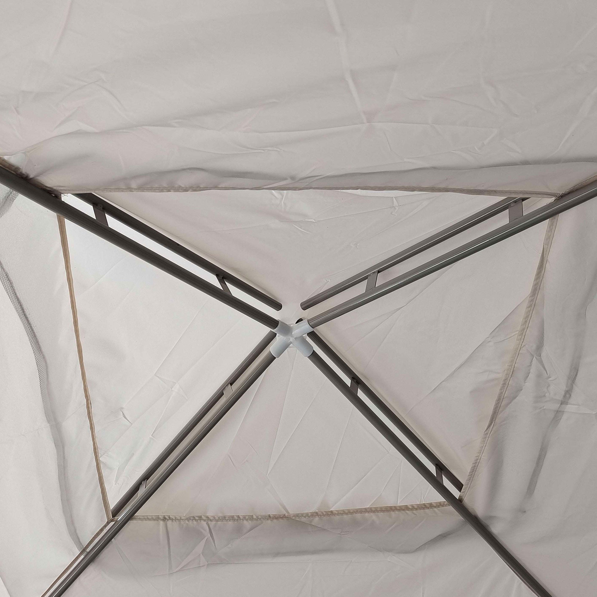 Garden Gazebo 3x3 m with Mosquito Net, Flysheet and 8 Holes, Steel and Polyester Cream White
