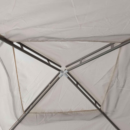 Garden Gazebo 3x3 m with Mosquito Net, Flysheet and 8 Holes, Steel and Polyester Cream White