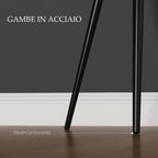 Set of 2 Modern Dining Chairs with Armrests, Padded Seat and Steel Legs, 54x57x80cm, Black