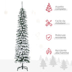 2-Section Snow-Covered Christmas Tree with 395 Metal and Plastic Branches, 46x46x180cm, Green