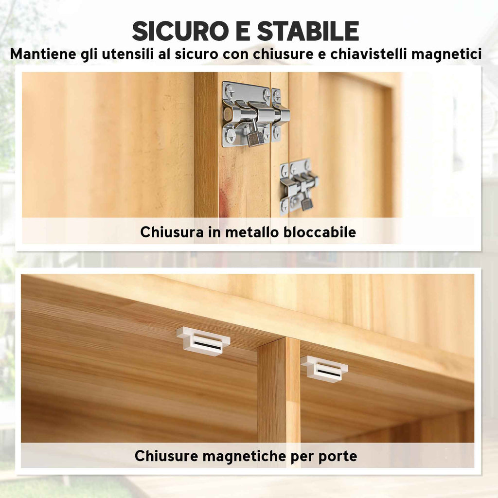 Outsunny Outdoor Tool Cabinet with Removable Shelves