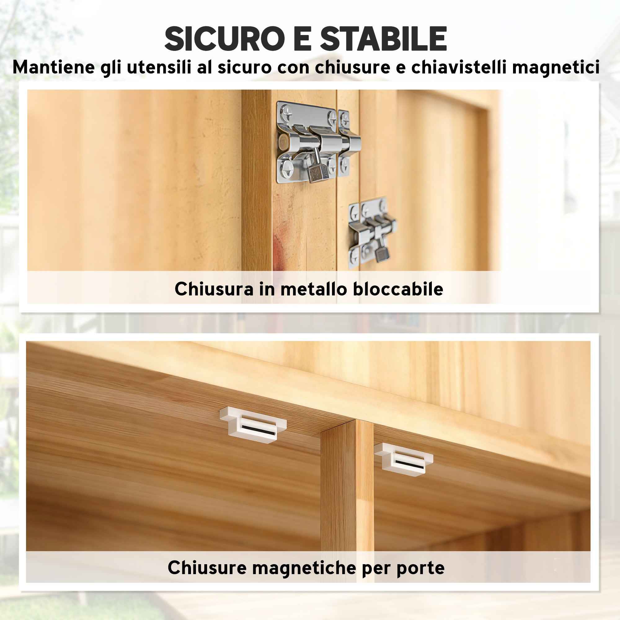 Outsunny Outdoor Tool Cabinet with Removable Shelves