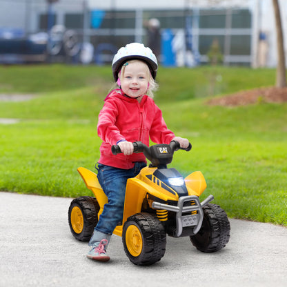 AIYAPLAY Electric Quad for Children 18-36 Months Caterpillar License with Horn and Headlights, 65.5x38.5x43.5 cm, Yellow