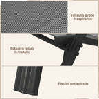 Outsunny Set of 4 Stackable Space-Saving Garden Chairs with Metal Armrests and Mesh Fabric, Black