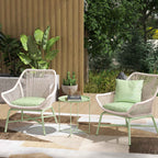 Outsunny Garden Table with Removable Tray and Folding Steel Legs, Ø46x50 cm, Green