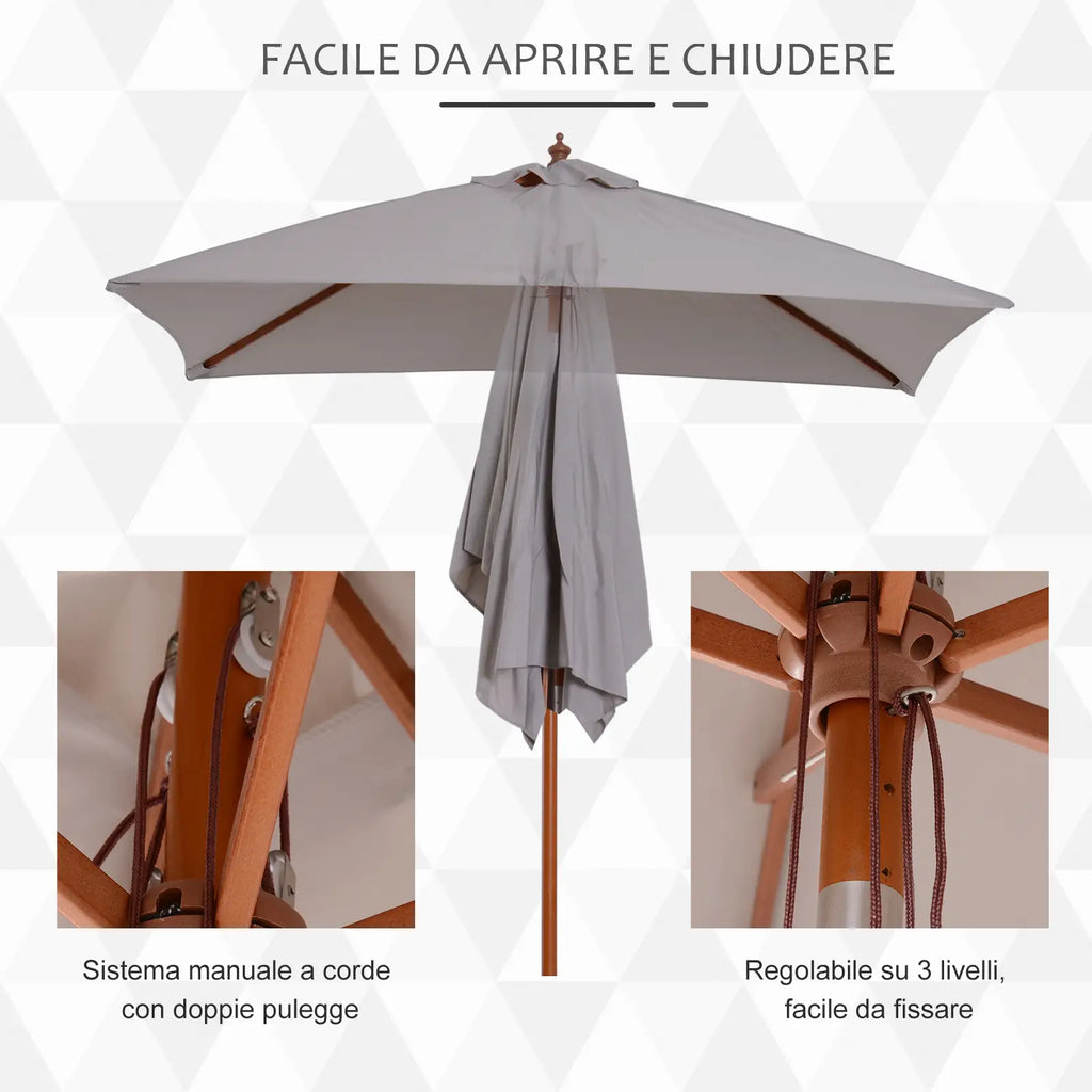 AUSTIN | Grey Inclinable Garden Umbrella - Borge' Group Limited