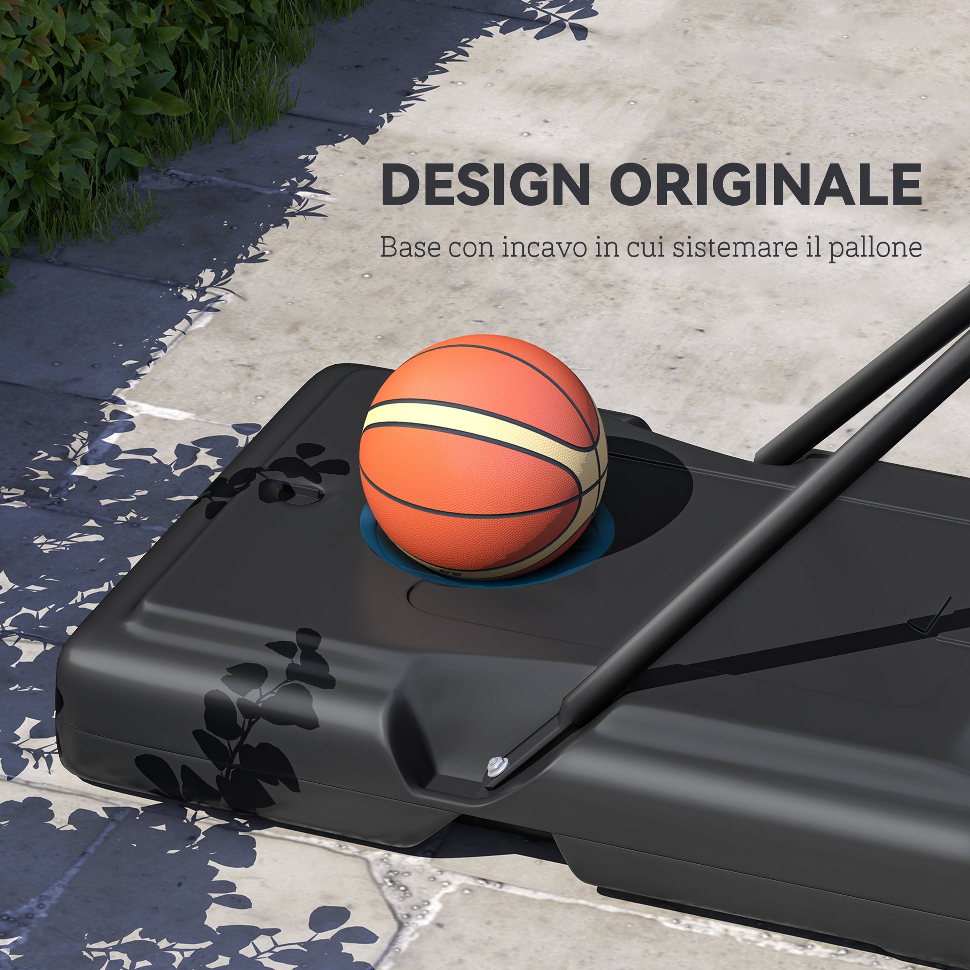 Adjustable Height Basketball Hoop (160-305cm), Wheeled Base, Steel Frame, Transparent PVC Backboard