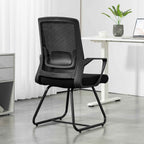 HOMCOM Ergonomic Office Chair with Armrests for Waiting Room, Black