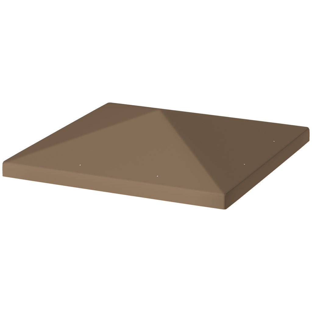 3x3 m 600D Oxford Fabric Garden Gazebo Cover with Drainage Holes, Brown