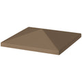 3x3 m 600D Oxford Fabric Garden Gazebo Cover with Drainage Holes, Brown