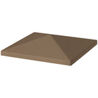 3x3 m 600D Oxford Fabric Garden Gazebo Cover with Drainage Holes, Brown