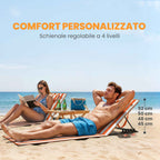 Outsunny Set of 2 Portable Folding Beach Loungers with Adjustable Backrest, Orange.