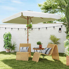 Outsunny 2x3m Rectangular Garden Umbrella with Crank Handle, Metal and Polyester, Cream