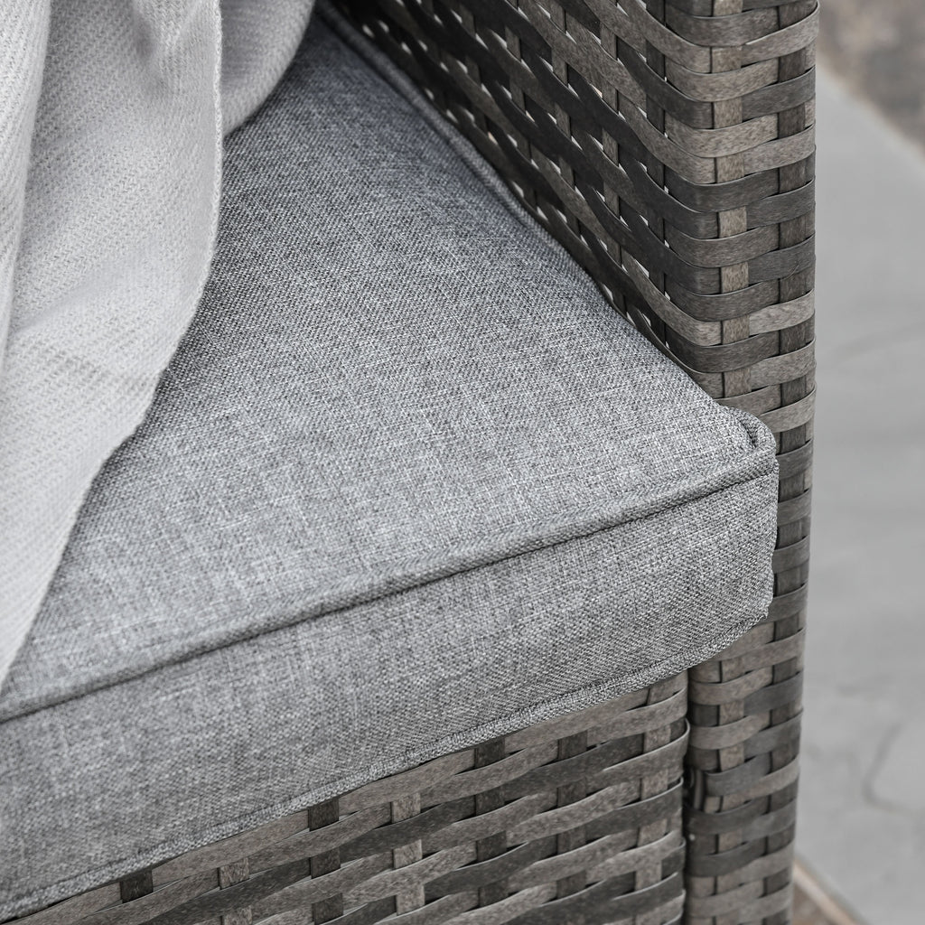 Outsunny 3 sofa outdoor sofa in rattan (PE) with padded and removable cushions, garden/terrace, 173x68x78cm - Borgè