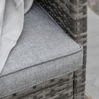 Outsunny 3 sofa outdoor sofa in rattan (PE) with padded and removable cushions, garden/terrace, 173x68x78cm - Borgè