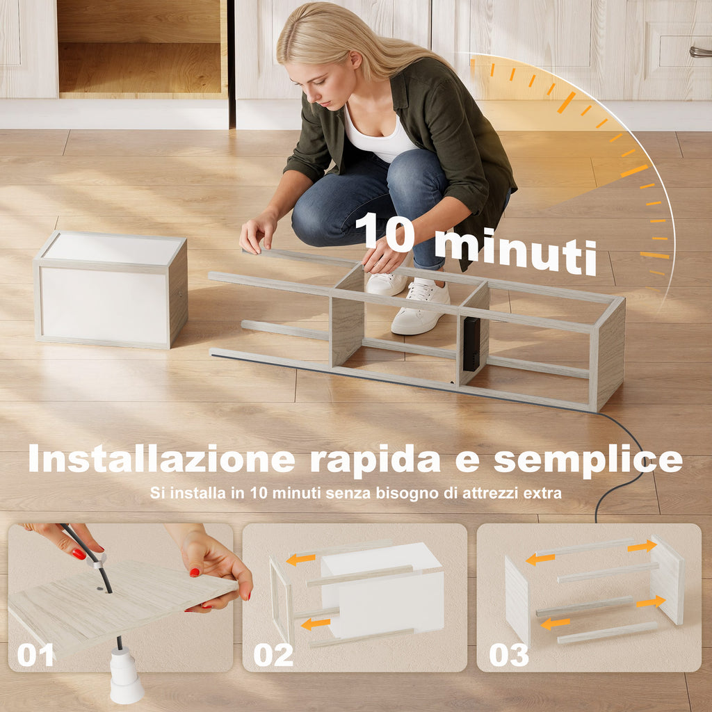 HOMCOM Floor Lamp with Shelves, Dimmable Light, Foot Switch and USB Ports, White and Oak