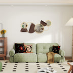 Modern 3D Metal Wall Decoration with Mirrors for Living Room and Entrance, 101x41.5 cm, Gold