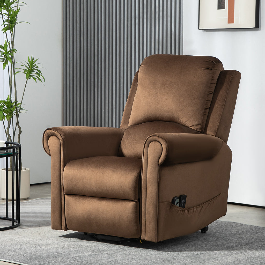 135° Reclining Lift Massage Chair with Remote Control, 88x92x106 cm, Dark Brown