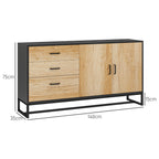 Modern Sideboard with 3 Drawers and a Kitchen Cabinet 2 Soft-Close Doors with Adjustable Shelf