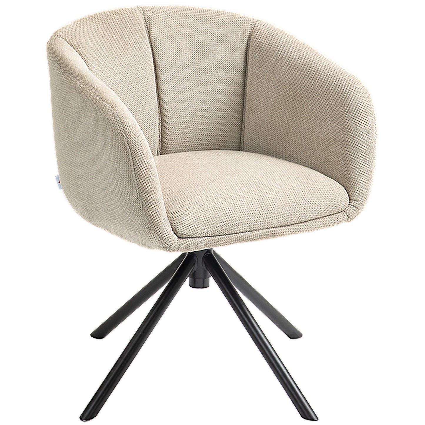 Modern Swivel Chair with Upholstered Seat in Bouclé Fabric for Living Room and Office, Cream