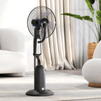 3-Speed Misting Fan, 75° Oscillation, Adjustable Misting, Black