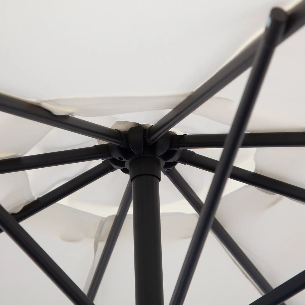 Outdoor Umbrella 3x2.5m with Crank, in Steel and Anti-UV Polyester, Cream - Borge' Group Limited