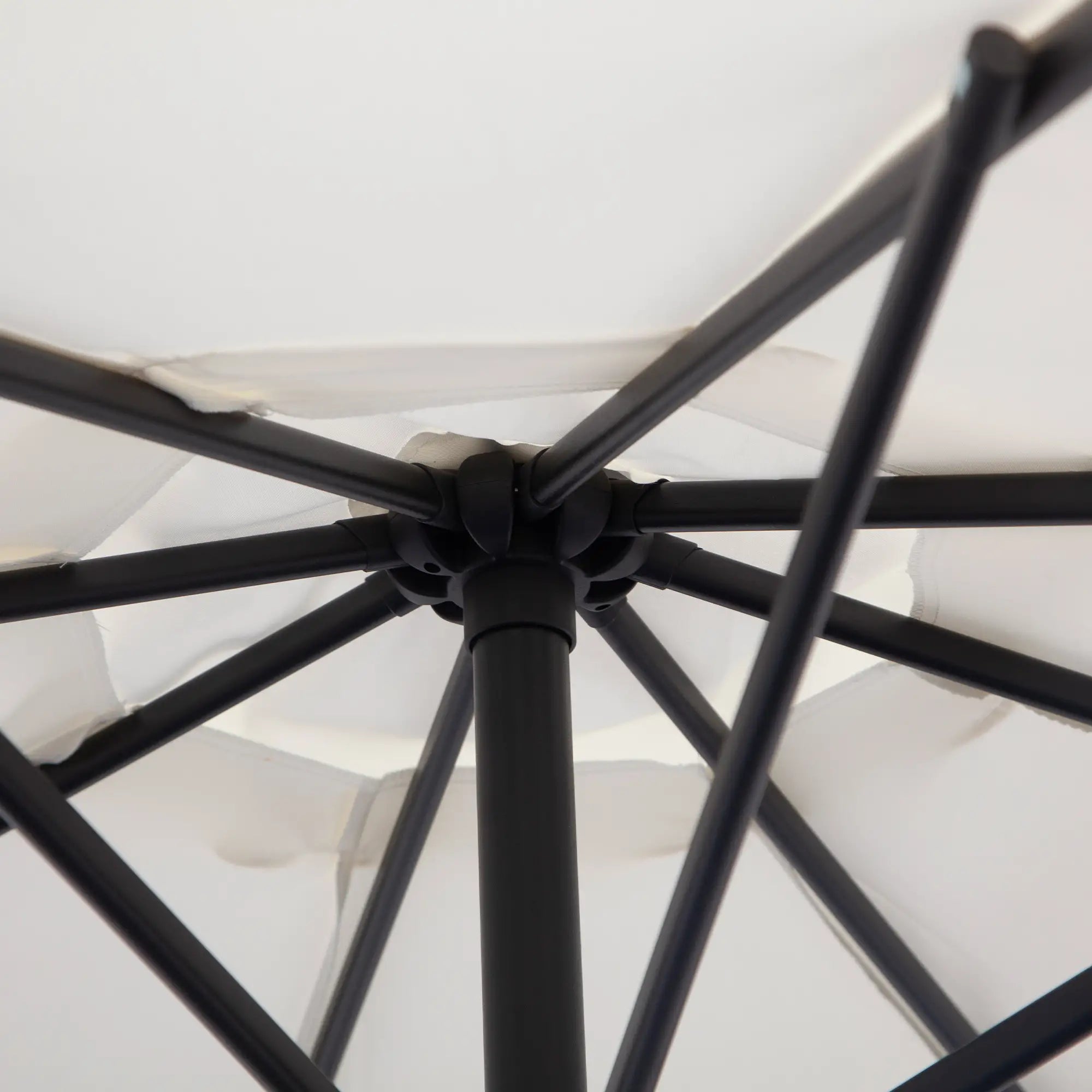 Outdoor Umbrella 3x2.5m with Crank, in Steel and Anti-UV Polyester, Cream - Borge' Group Limited