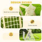 AIYAPLAY 5-in-1 Folding Climbing Game with Slide, 2 Walls, Swing and Basketball Hoop, Wooden, 140x172.5x116.5 cm