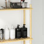 3-Tier Bamboo Slatted Over Toilet Cabinet, Wood Color, 63.5x25.5x181 cm