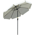 Tiltable Round Umbrella with Crank, in Aluminium, Metal and Polyester, Ø266x248.5 cm, Cream White