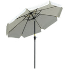Tiltable Round Umbrella with Crank, in Aluminium, Metal and Polyester, Ø266x248.5 cm, Cream White