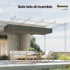 Outsunny Replacement Canopy for 4x3m Gazebo with 10 Drainage Holes, Light Grey