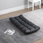Velvet Floor Chair with 180° Reclining Backrest and Thick Padding, 55x71x53.5cm, Dark Grey