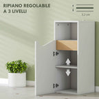 HOMCOM Bathroom Cabinet with Soft-Close Door and Open Compartment, 30x30x71.5 cm, White and Wood