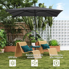 Outsunny Adjustable Cantilever Umbrella with Cross Base and Crank Handle, in Steel and Polyester, 247x247x256, Dark Grey