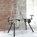 DURHAND Universal Extendable and Foldable Mitre Saw Stand, 150kg Capacity, Black and Silver