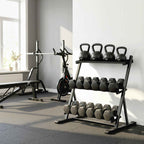 SPORTNOW Weight Rack, 3-Level Adjustable Dumbbell Rack, Steel, Black
