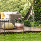 5-Panel Outdoor Metal Fence with Pickets, 305x79.5 cm, Black