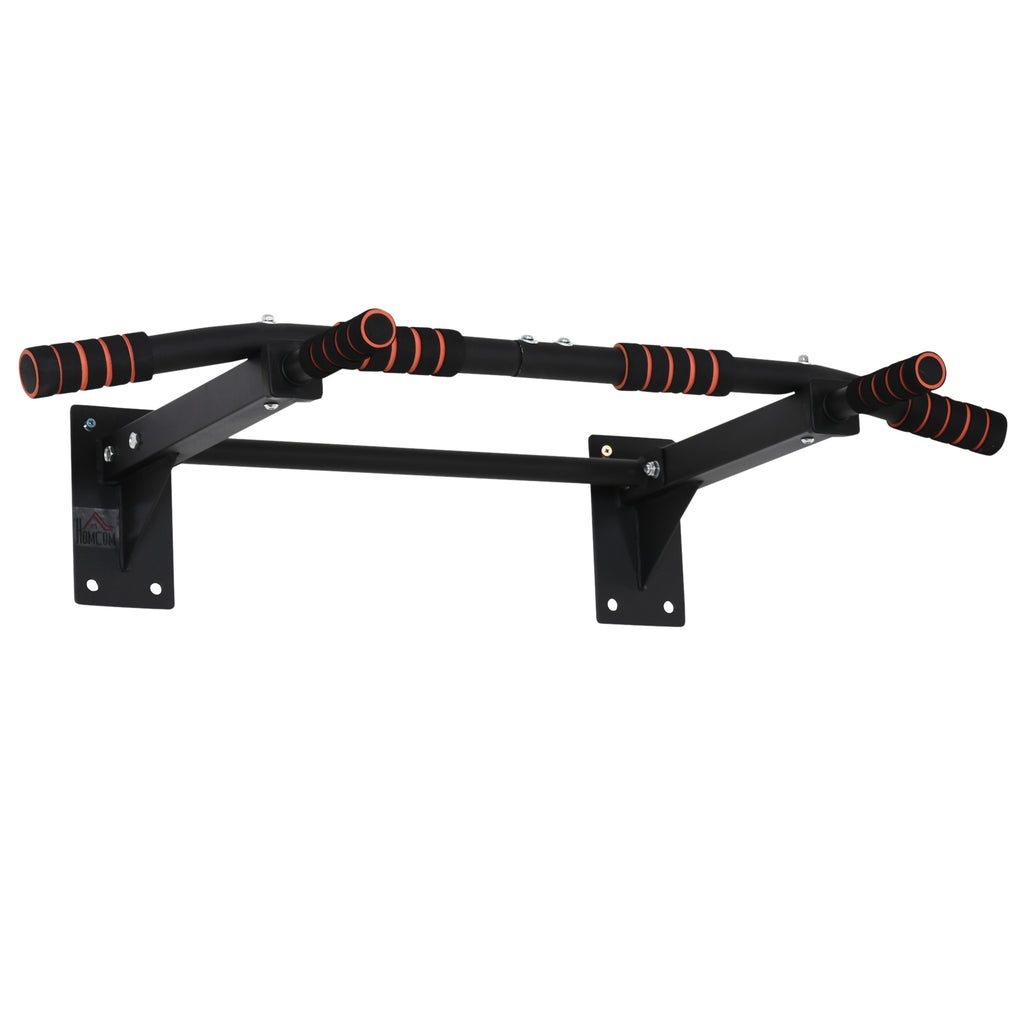 Multifunctional Wall-Mounted Steel Pull-Up Bar, 94x51x18cm, Black