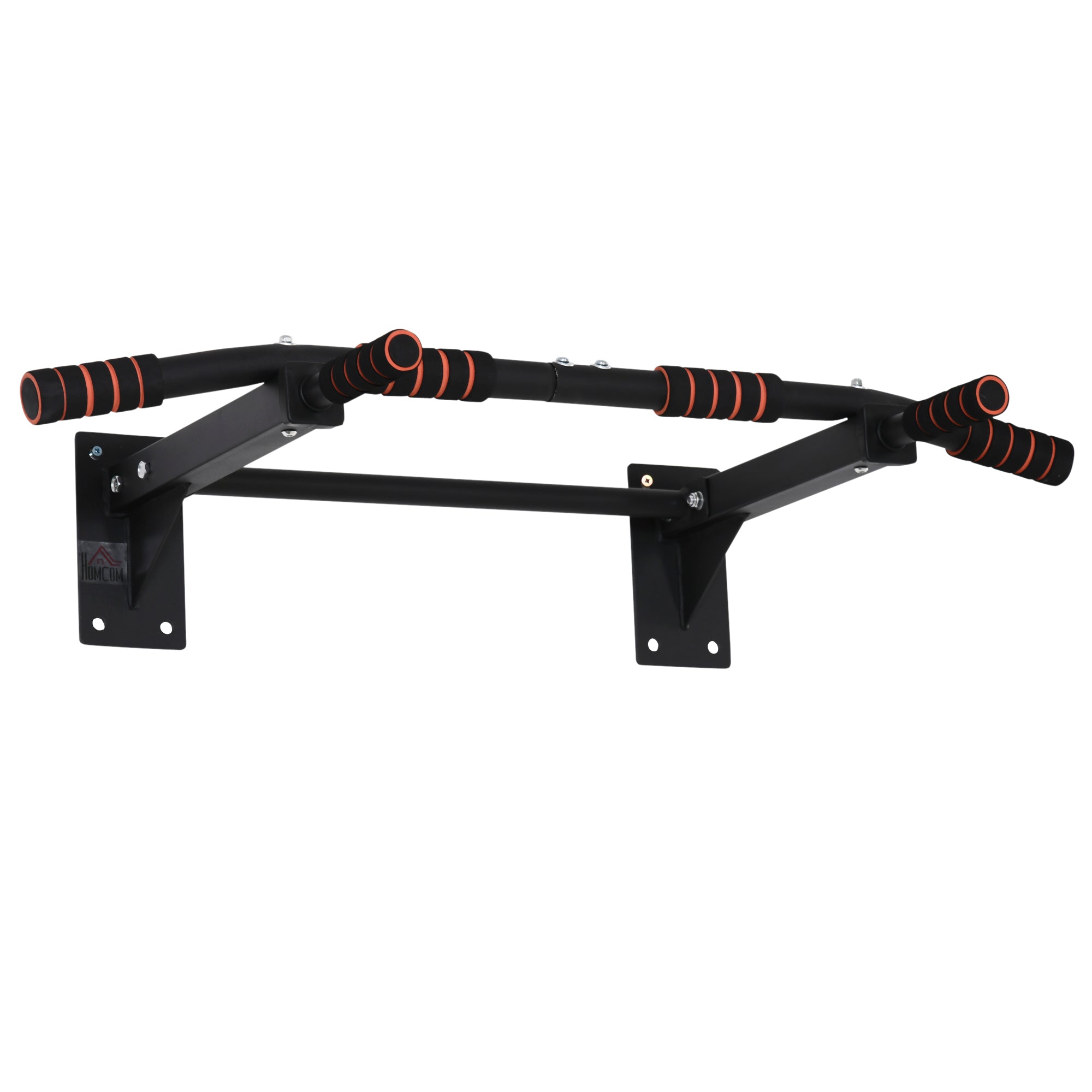 Multifunctional Wall-Mounted Steel Pull-Up Bar, 94x51x18cm, Black
