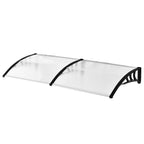 Outdoor Canopy Shelter 195x75cm in Polycarbonate and Aluminum for Balcony Windows and Doors, Transparent - Borge' Group Limited