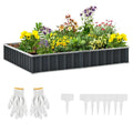 Raised Garden Bed, Modular and Bottomless in Galvanized Steel, 258x90x30 cm, Dark Grey