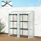 Outsunny Garden Greenhouse with PE Cover, 6 Shelves and 2 Roll-Up Doors, 143x46x151cm, Transparent