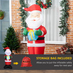 Inflatable Santa Claus with Gift, 3 LED Lights and Inflator Included, 77x68x184cm