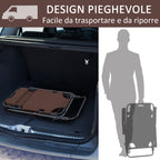 Folding and Collapsible Garden Lounger in Oxford Fabric, 135x60x89cm - Brown