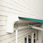 4x2.5m Hand Cranked Metal and Aluminum Outdoor Awning, Dark Green