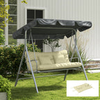 Outsunny Set of 4 Garden Cushions for Backrest and Seat with Padding, in Polyester, Cream