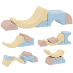 Set of 5 Soft Construction Toys for Children 1.5-8 Years, in Velvet and Sponge Effect Fabric, Multicolored